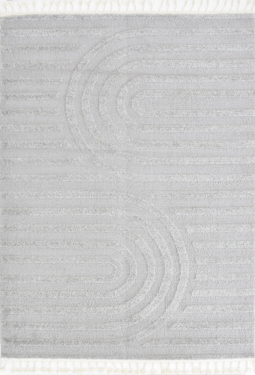 RA33456 2 ft. 6 in. x 4 ft. Catalan IB60B Gray Iris Geometric Transitional Rectangle Area Rug, Gray
