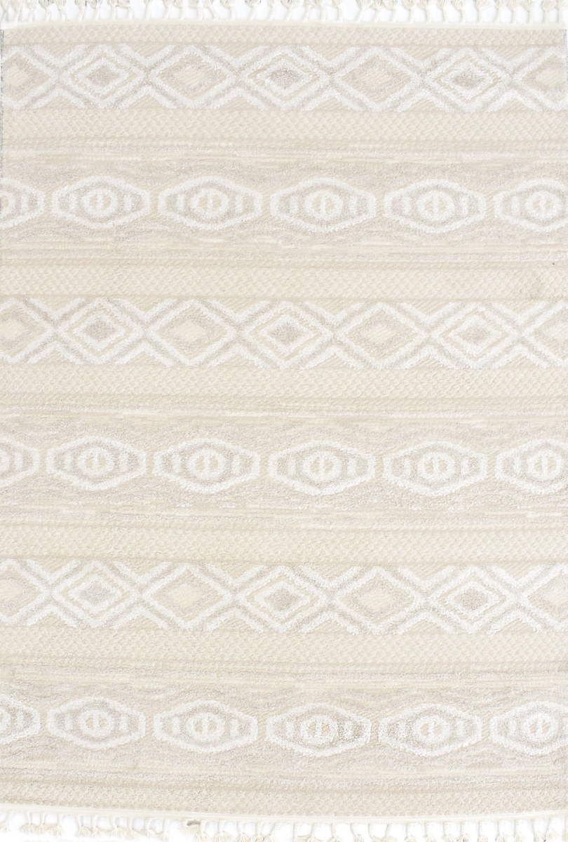 RA33460 2 ft. 6 in. x 4 ft. Catalan IB70A Eden White Geometric Transitional Rectangle Area Rug, Tan & White