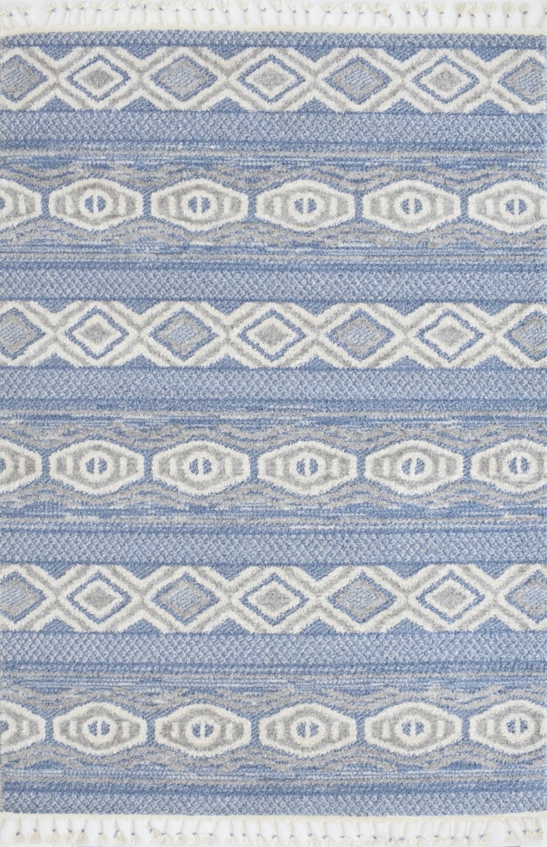 RA33467 8 ft. 3 in. x 10 ft. Catalan IB70B Eden Blue Geometric Transitional Rectangle Area Rug, Blue & White