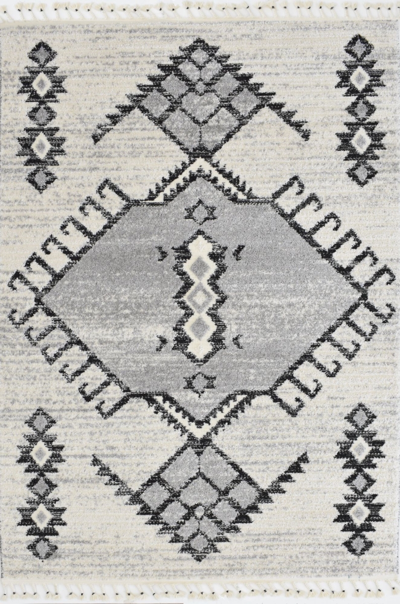 RA33468 2 ft. 6 in. x 4 ft. Catalan IB80A Orion Black Geometric Transitional Rectangle Area Rug, White & Gray