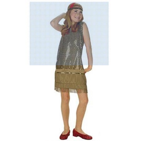 Picture of RG Costumes 91148-SV-L Sequin Flapper Child Dress - Silver, Large