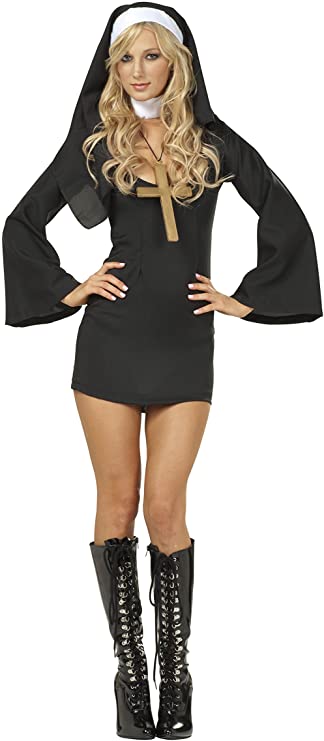 Picture of RG Costumes 81505-S Sexy Nun Poly Poplin Dress&#44; Black - Small 2-4