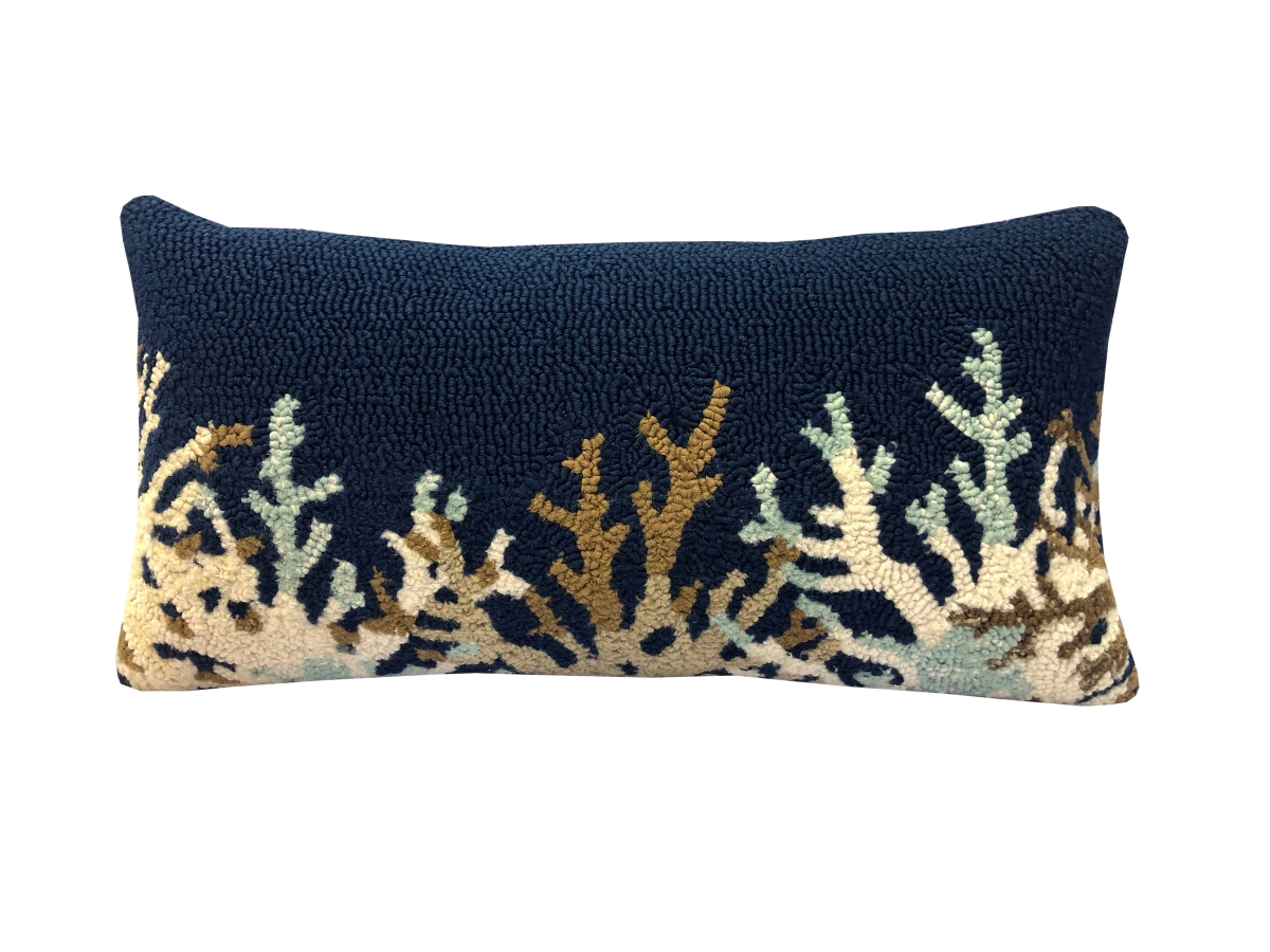 25968P Coral Border Indigo Pillow Size 12'X24'