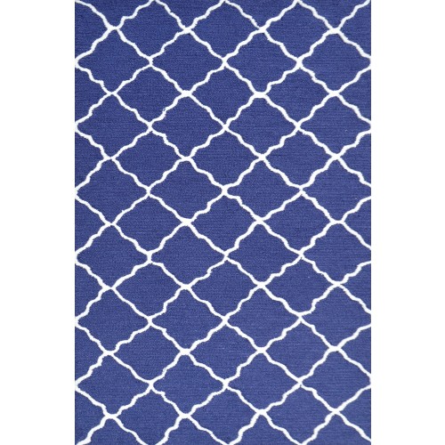 Lattice Area Rug - Navy & White - 2.8 x 4.8 in.