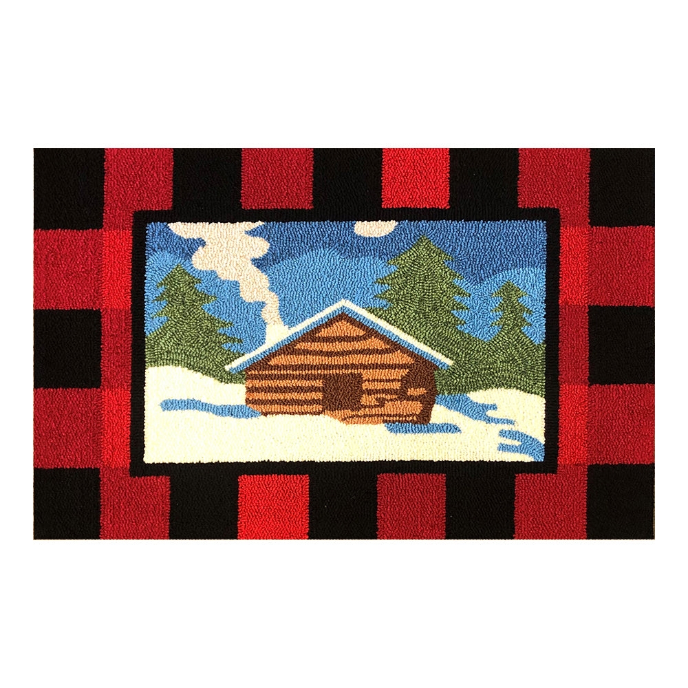 26551A Snowy Cabin Plaid Size 24X36
