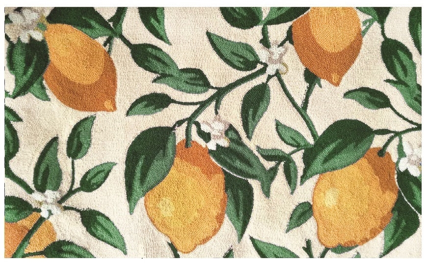 25967S Lemon Vine Cream Size 24'X36'