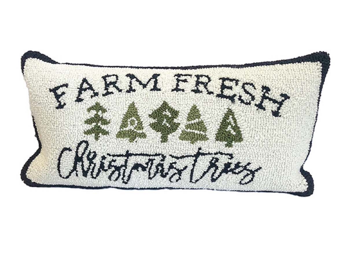 81061P Farm Fresh Xmas Tree Cream Pillow Size 12X24