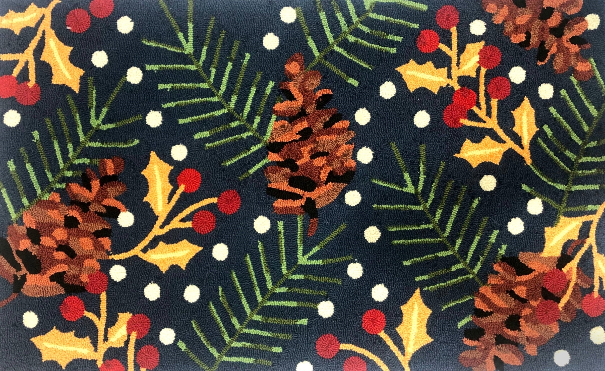 26084A Happy Holly Indigo Size 24'X36'