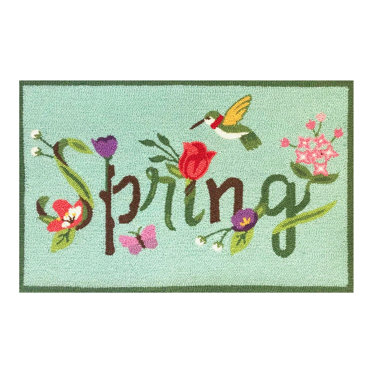 25675A Spring Bloom Aqua Size 24'X36'