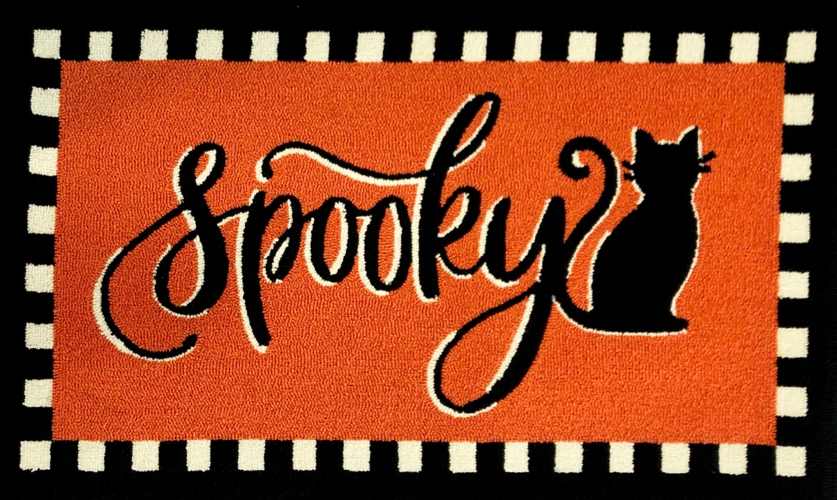 26263A Spooky Cat Checker Stripe Size 24'X36'