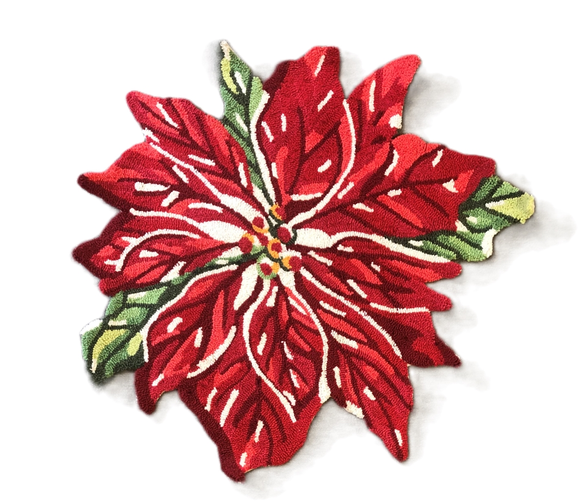 26257R Poinsettia Round No Lurex Size 3X3 ROUND