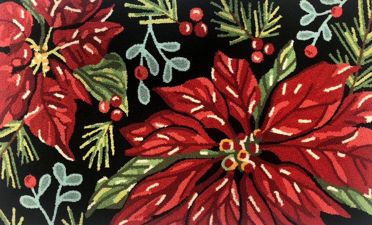 26259A Poinsettia Black No Lurex Size 24'X36'
