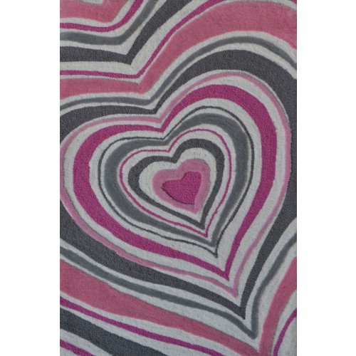 4.7 x 7.7 in. Heart Stripe Area Rug - Blue, White & Pink