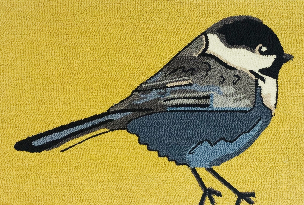 30 x 48 in. Chickadee Rug - Yellow & Blue Moon