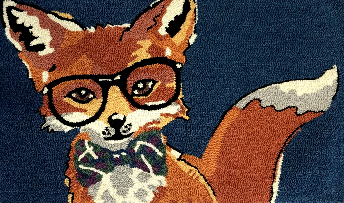 25926B 30 x 48 in. Dapper Fox Door Mat - Teal
