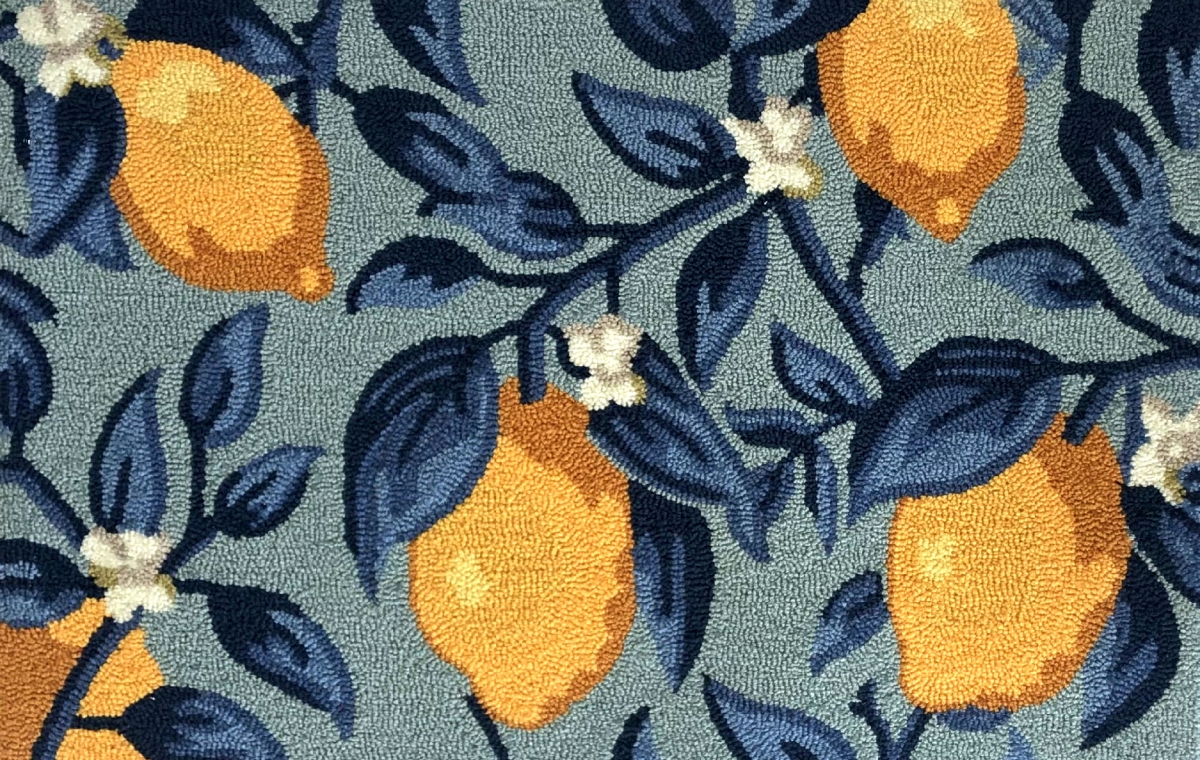 25963B 30 x 48 in. Lemon Vine Rug - Aqua