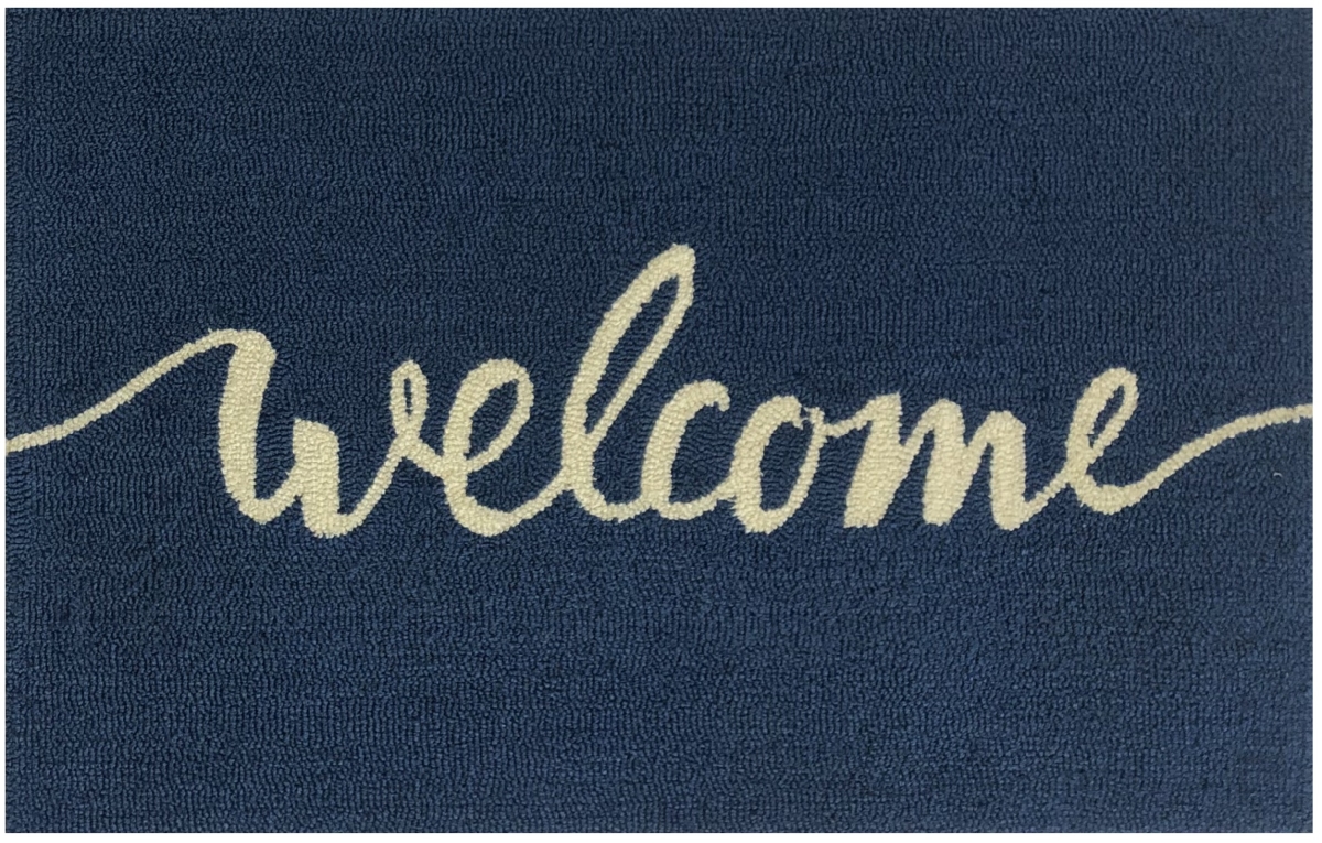 25980A 24 x 36 in. Welcome Script Rug - Blue