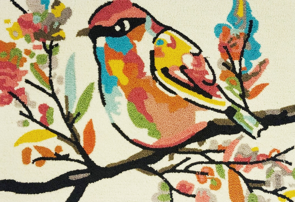 24 x 36 in. Song Bird Rug - Navy & Multicolor