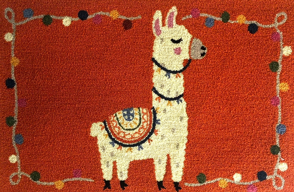 30 x 48 in. Craft Llama Rug - Dark Citrus