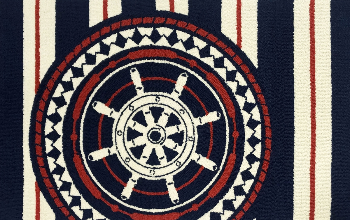 30 x 48 in. Nautical Wheel Rug