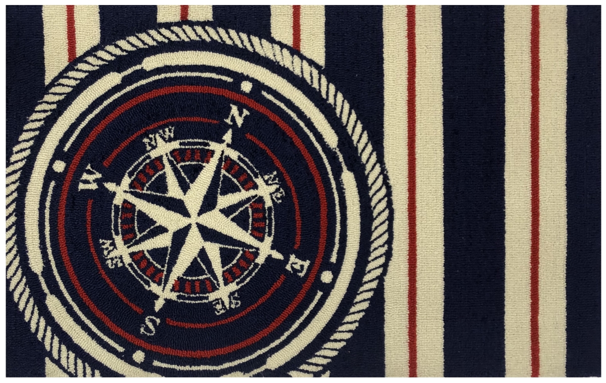 26157B 30 x 48 in. Nautical Compass Rug