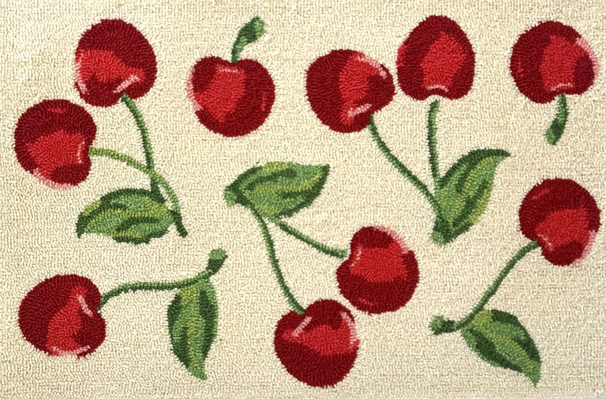 30 x 48 in. Cherry Toss Rug - Ivory