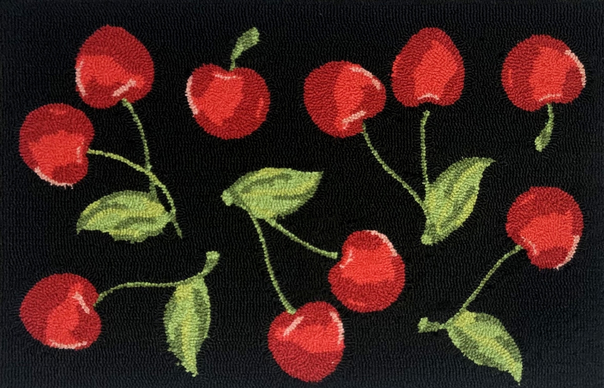 24 x 36 in. Cherry Toss Rug - Black