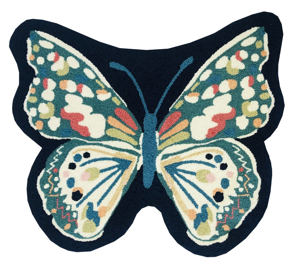 36 x 36 in. Butterfly Shaped Rug - Navy