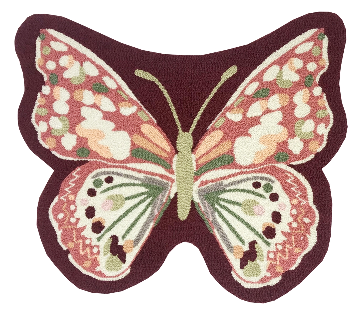 36 x 36 in. Butterfly Shaped Rug - Red