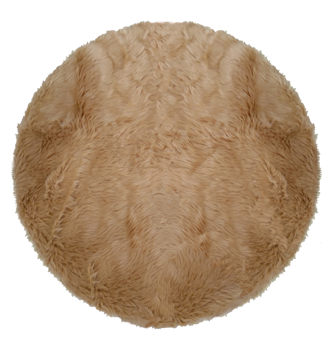 Picture of The Rug Market 03621R 4 x 4 Tan Round Faux Shag Rug