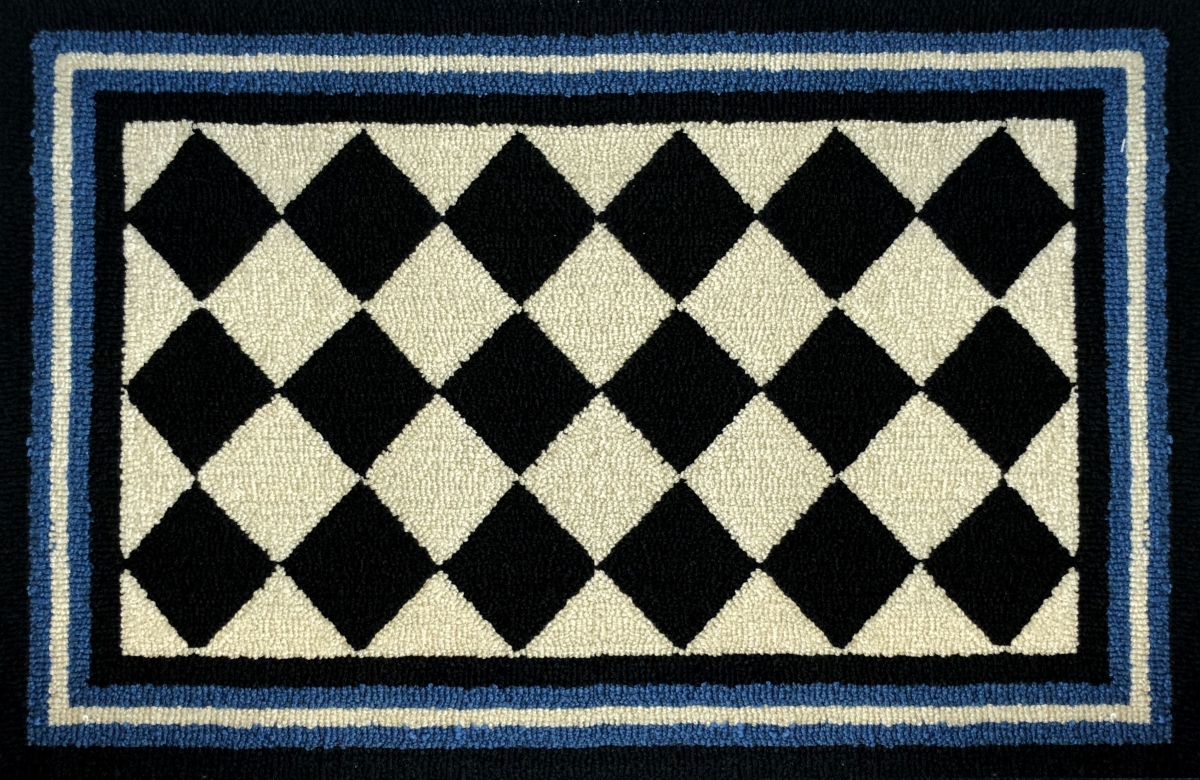 30 x 48 in. Harlequin Blue Border Rug
