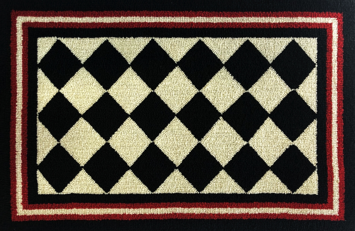 24 x 36 in. Harlequin Red Border Rug
