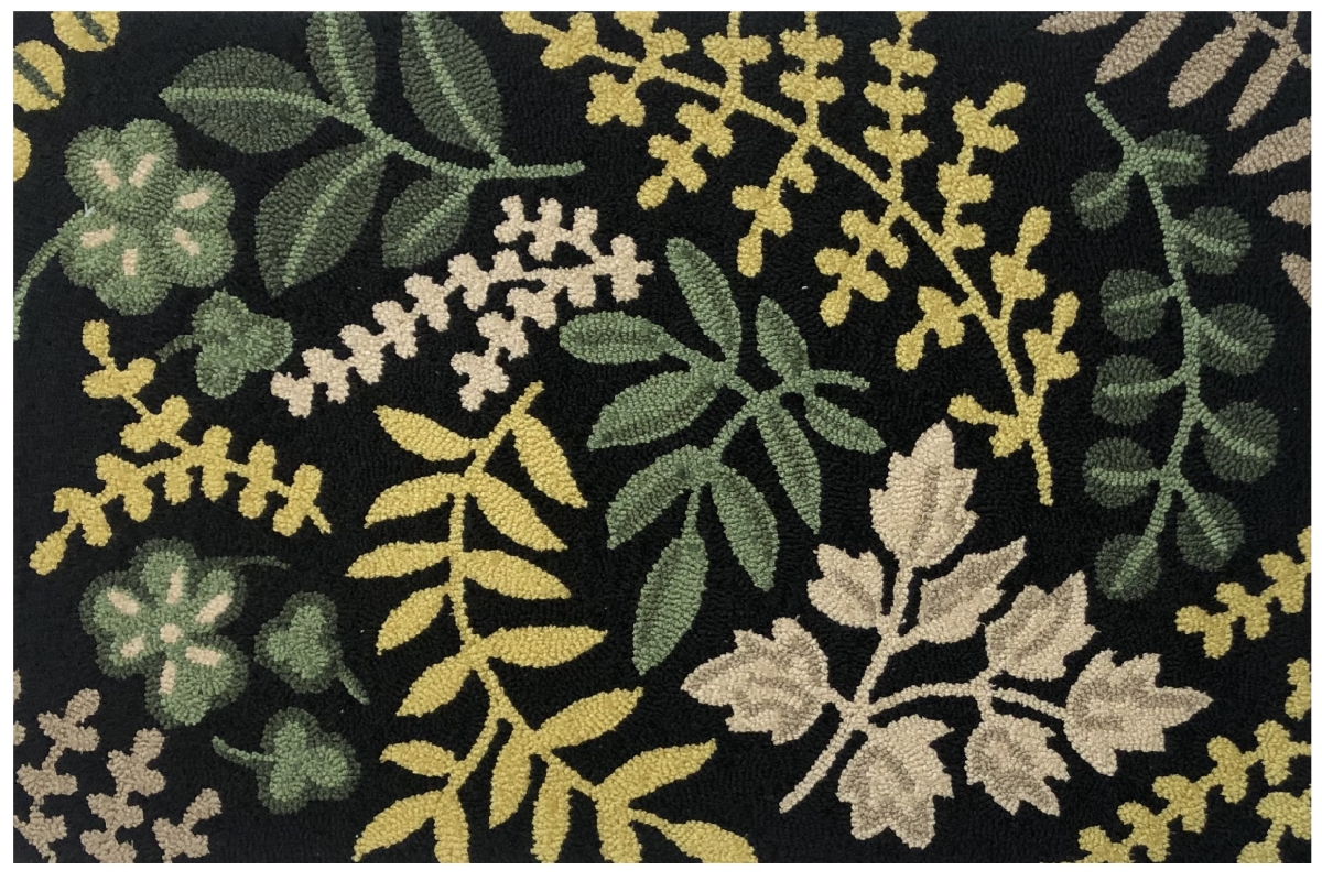 24 x 36 in. Lucky Fern Rug - Black