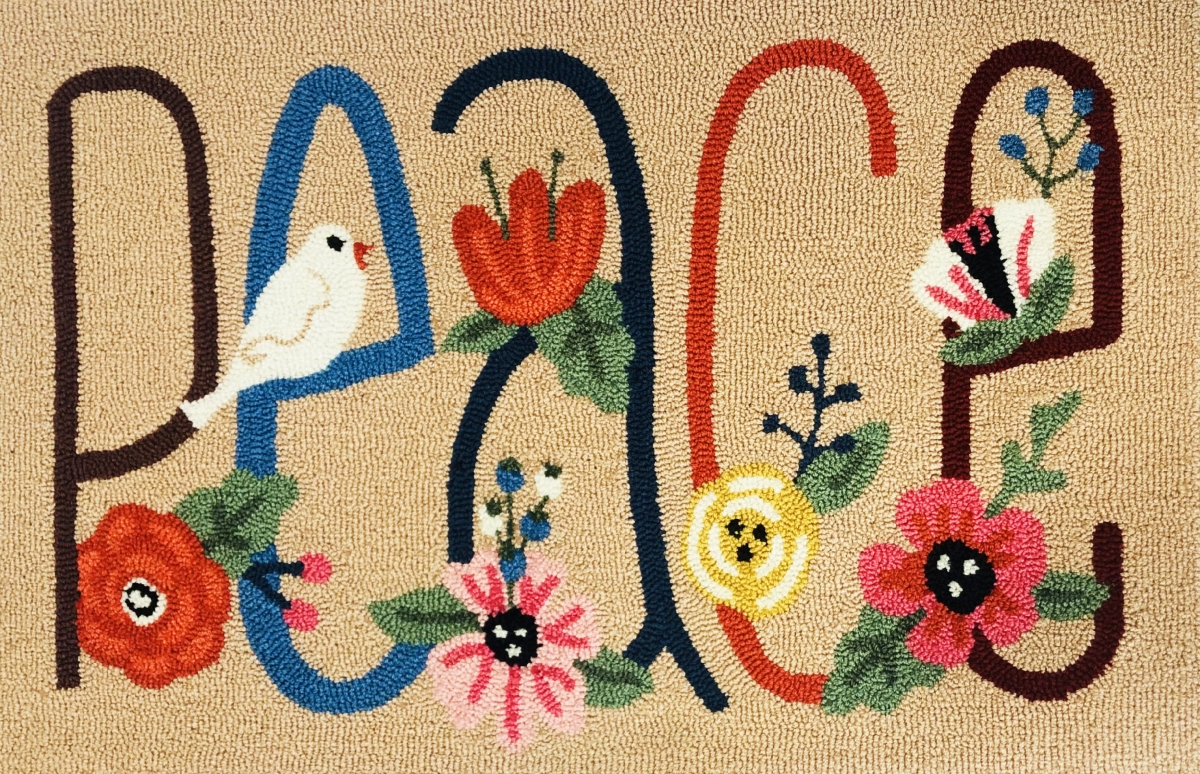 30 x 48 in. Peace Rug - Tan