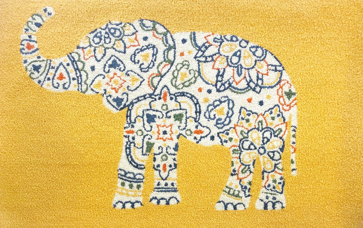 30 x 48 in. Elephant Rug - Mustard
