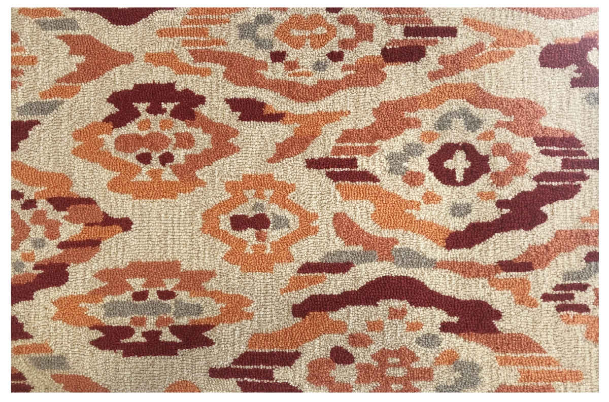 24 x 36 in. Broken Ikat Rug - Red