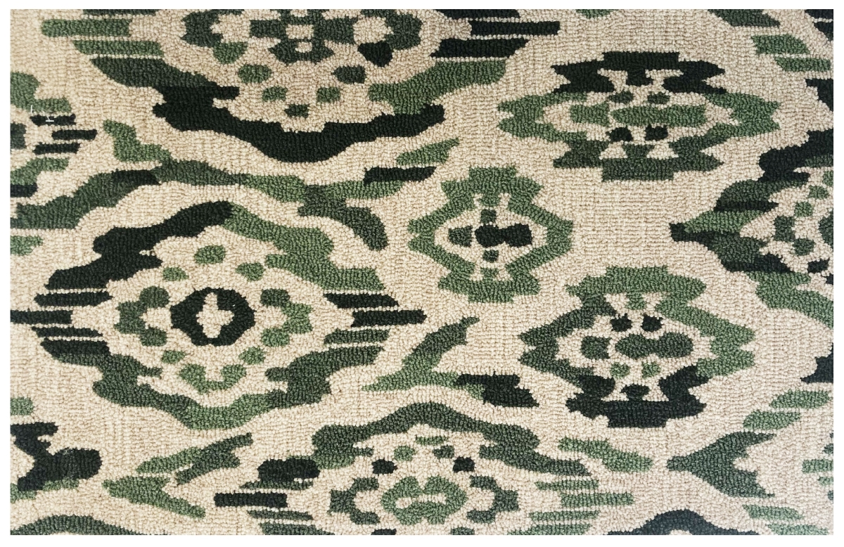 30 x 48 in. Broken Ikat Rug - Green