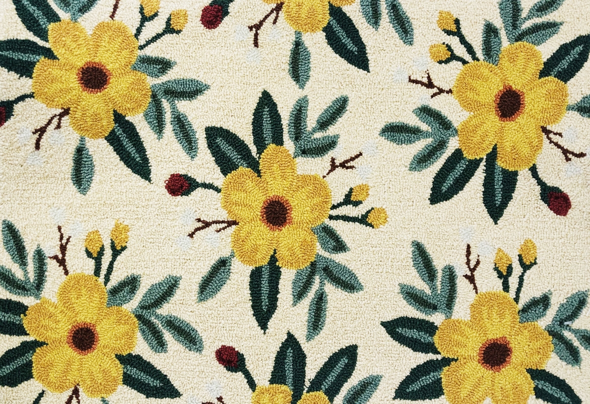 24 x 36 in. Harper Floral Rug - Cream