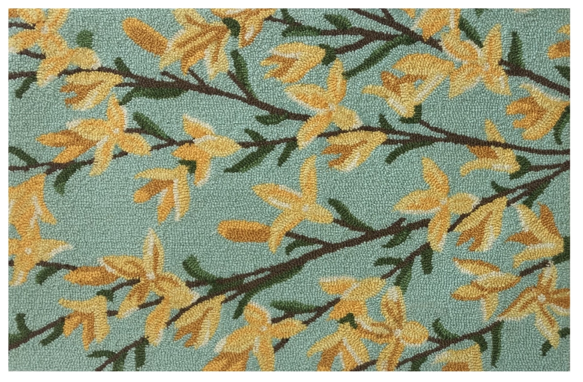 30 x 48 in. Forsythia Rug - Aqua