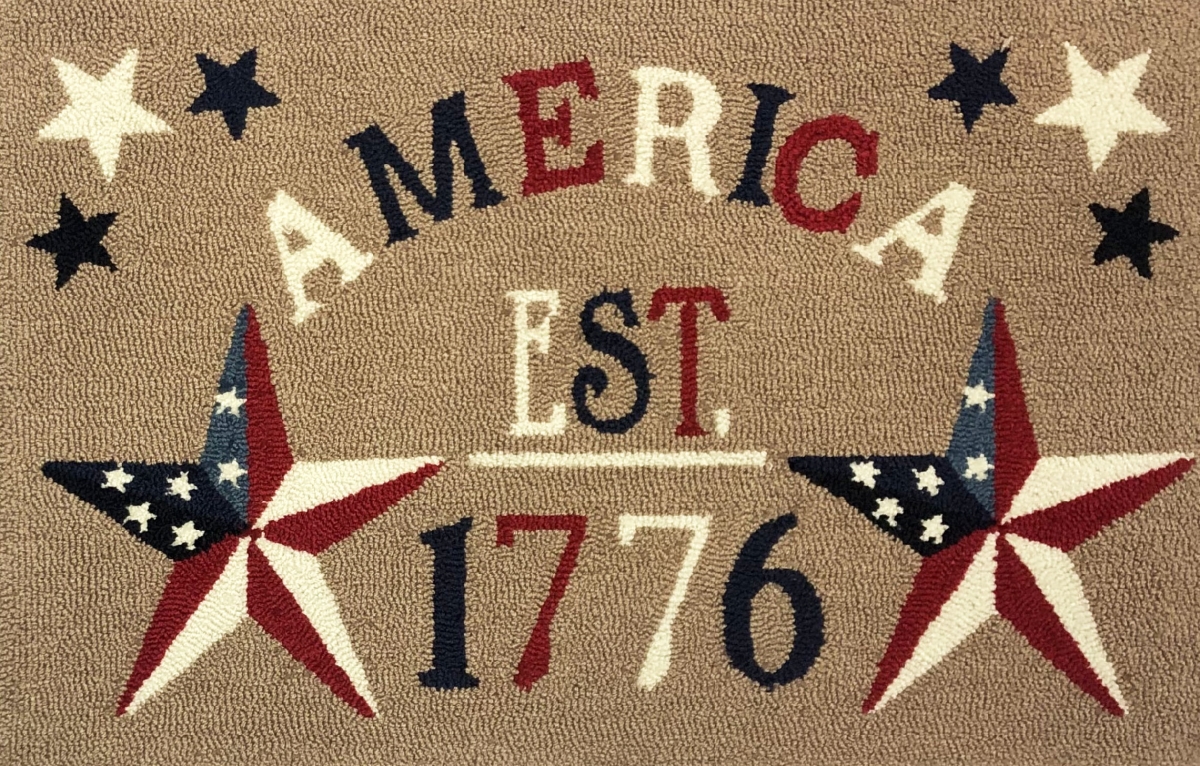 26475B 30 x 48 in. America Est.1776 Rug - Taupe