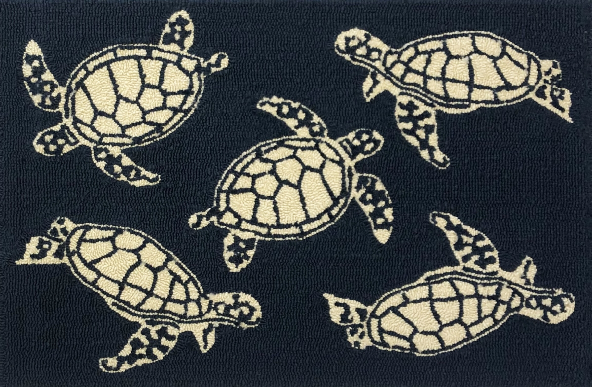 24 x 36 in. Multi Turtle Rug - Indigo