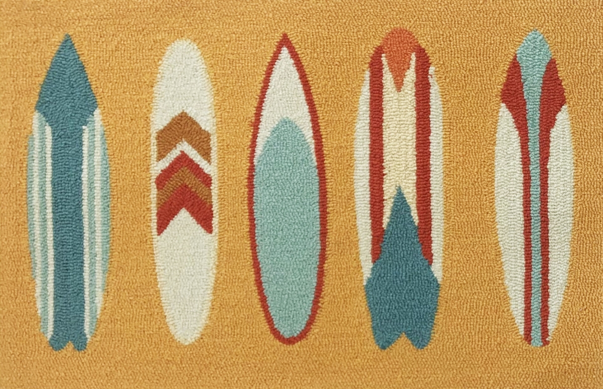 24 x 36 in. Surfboards Rug - Yellow
