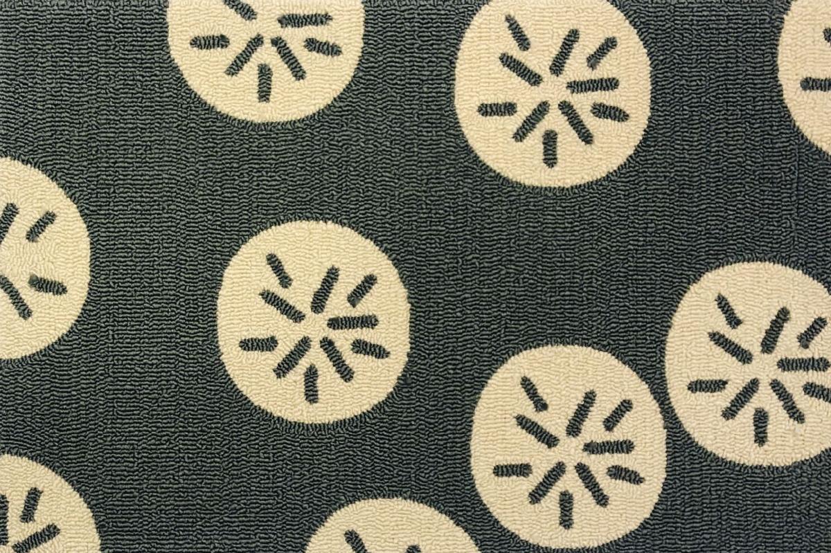 25351B 30 x 48 in. Sand Dollar Rug - Aqua