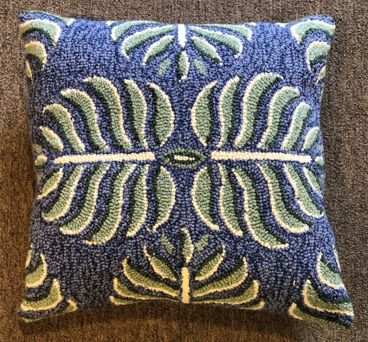 Picture of The Rug Market 26519P Geo Palm Blue Pillow Size 18X18