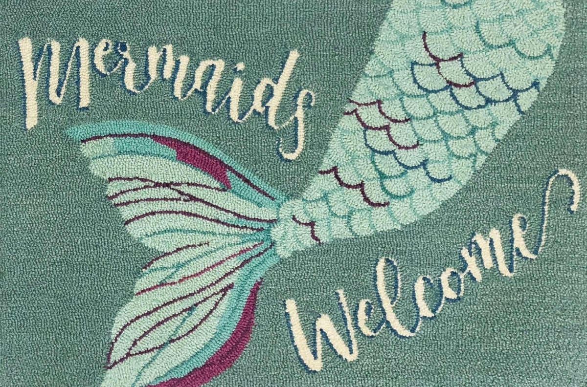 26496B Mermaids Welcome Aqua Size 30X48