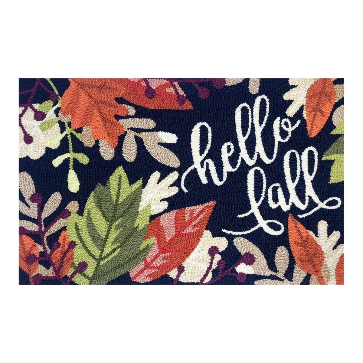 26447A Hello Leaves Indigo Size 24X36