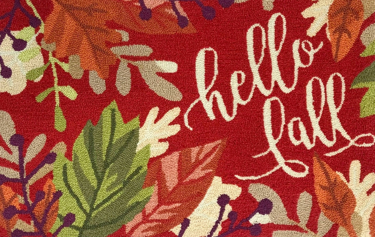 26448A Hello Leaves Red Size 24x36