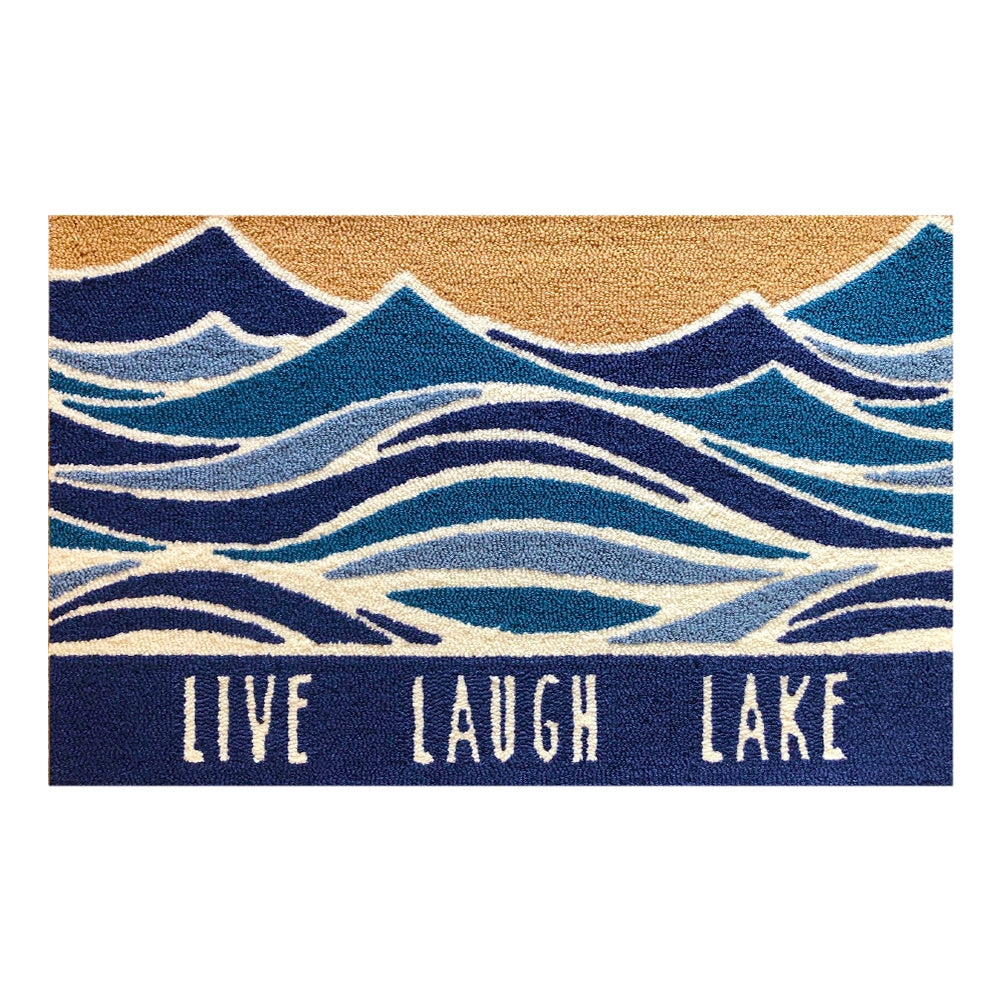 26561A Live Laugh Lake Blue/Tan Size 24X36