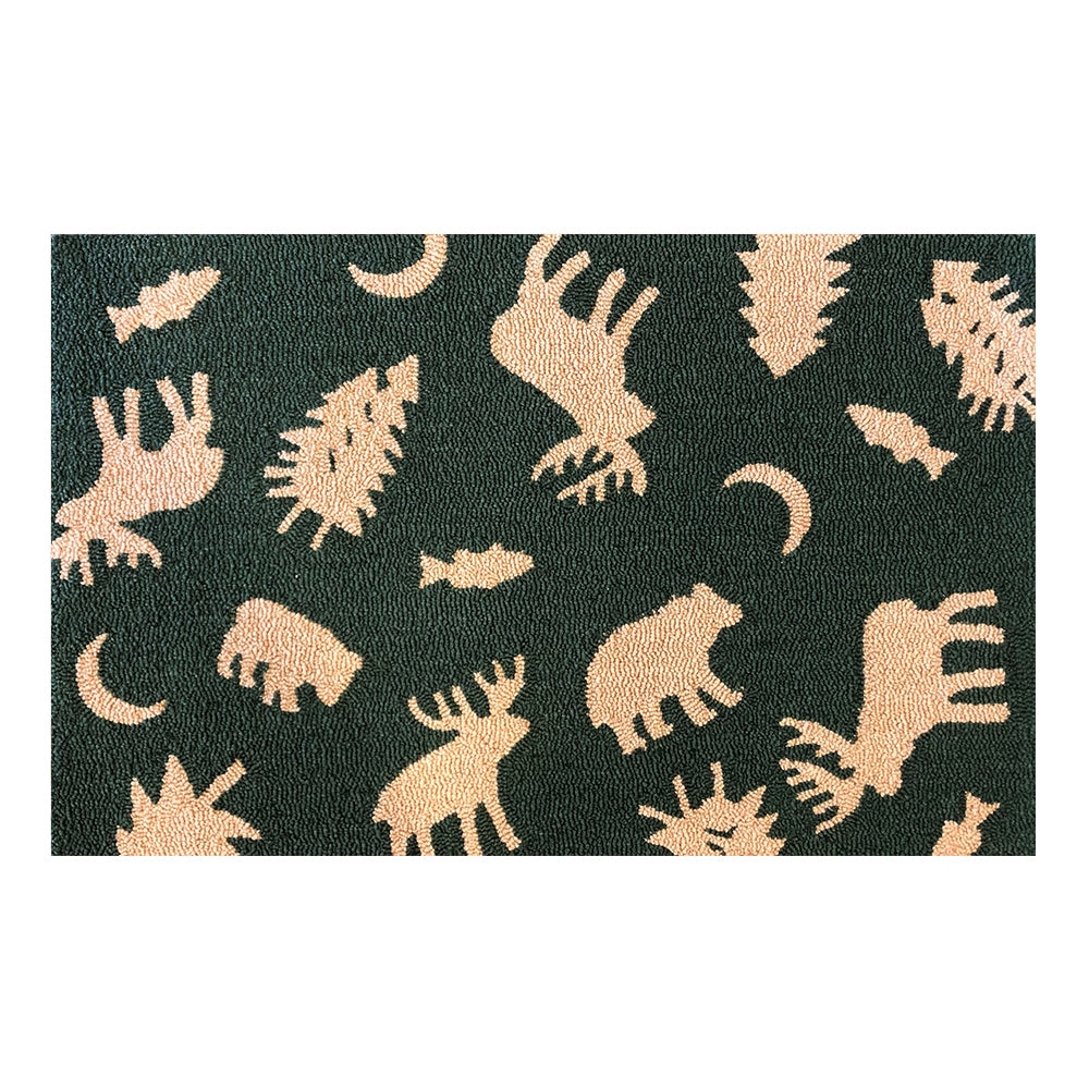 26545A Lodge Icons Green Size 24X36