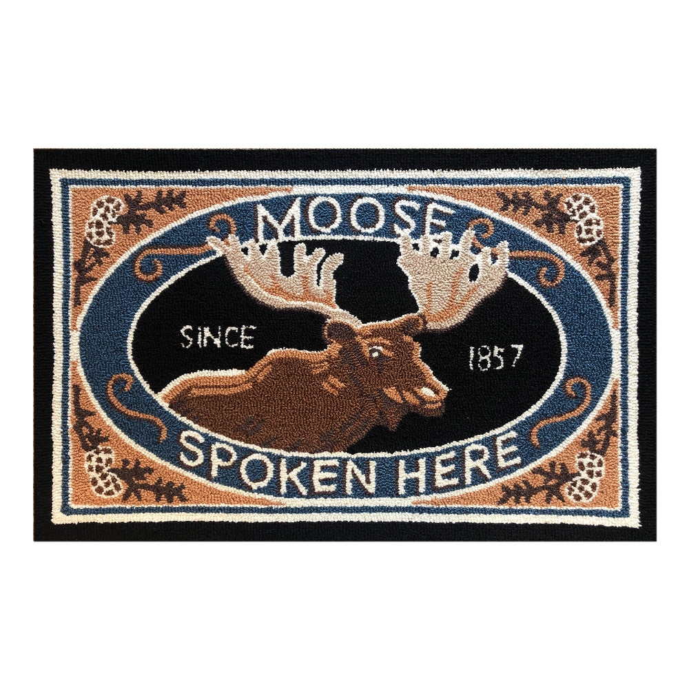26553A Moose Spoken Here Black Size 24X36